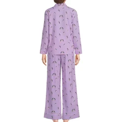 Women's Cotton Poplin 2 Piece Pajama Set - Long Sleeve Top and Pants