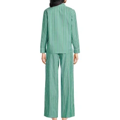 Women's Cotton Poplin 2 Piece Pajama Set - Long Sleeve Top and Pants