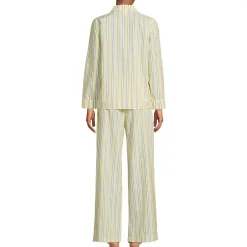 Women's Cotton Poplin 2 Piece Pajama Set - Long Sleeve Top and Pants