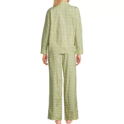 Women's Cotton Poplin 2 Piece Pajama Set - Long Sleeve Top and Pants