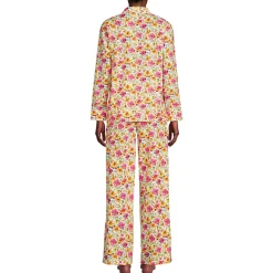Women's Cotton Poplin 2 Piece Pajama Set - Long Sleeve Top and Pants