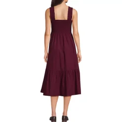 Women's Cotton Poplin Ruffle Smocked Dress