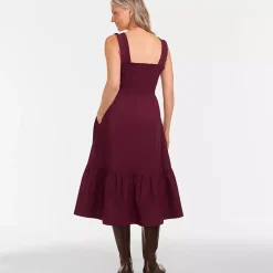 Women's Cotton Poplin Ruffle Smocked Dress