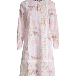 Women's Cotton Poplin Split Neck Dress