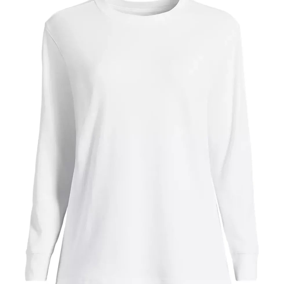 Women's Cotton Relaxed Long Sleeve Crew Neck