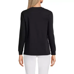 Women's Cotton Relaxed Long Sleeve Crew Neck