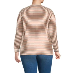 Women's Cotton Relaxed Long Sleeve Crew Neck