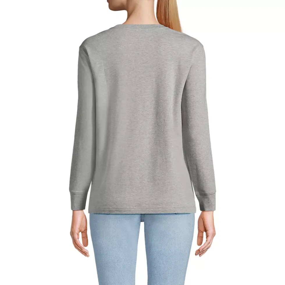 Women's Cotton Relaxed Long Sleeve Crew Neck