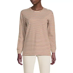 Women's Cotton Relaxed Long Sleeve Crew Neck