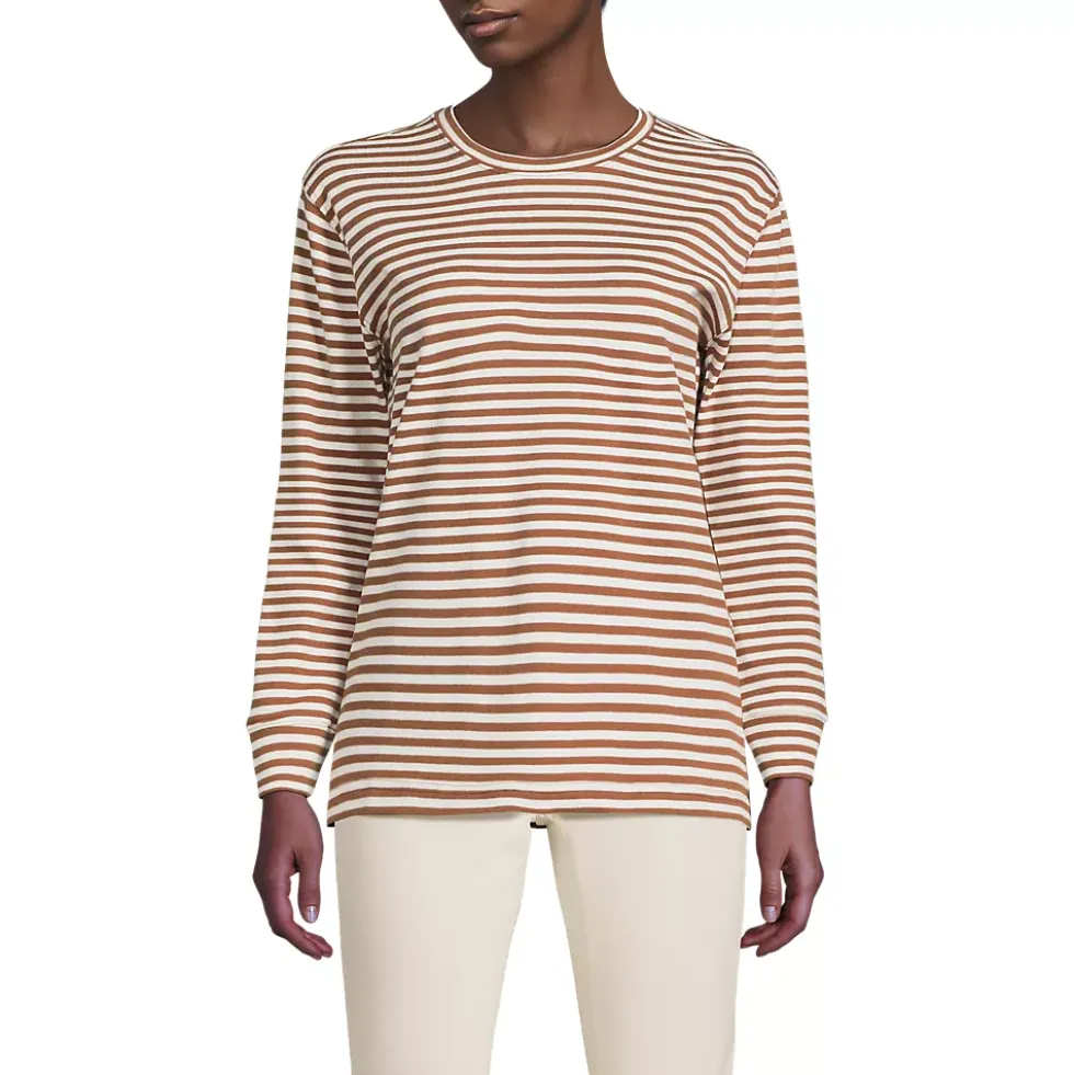 Women's Cotton Relaxed Long Sleeve Crew Neck