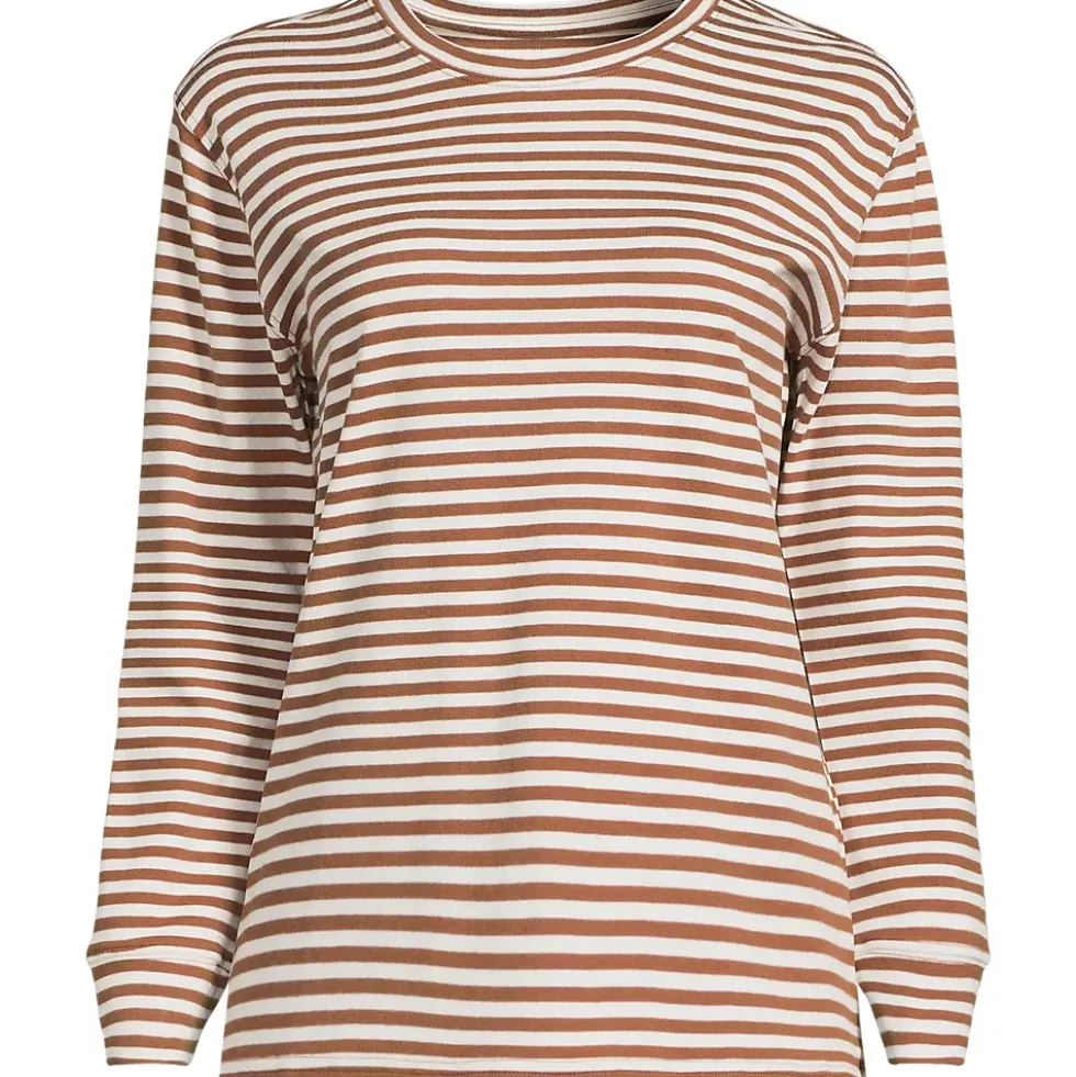 Women's Cotton Relaxed Long Sleeve Crew Neck