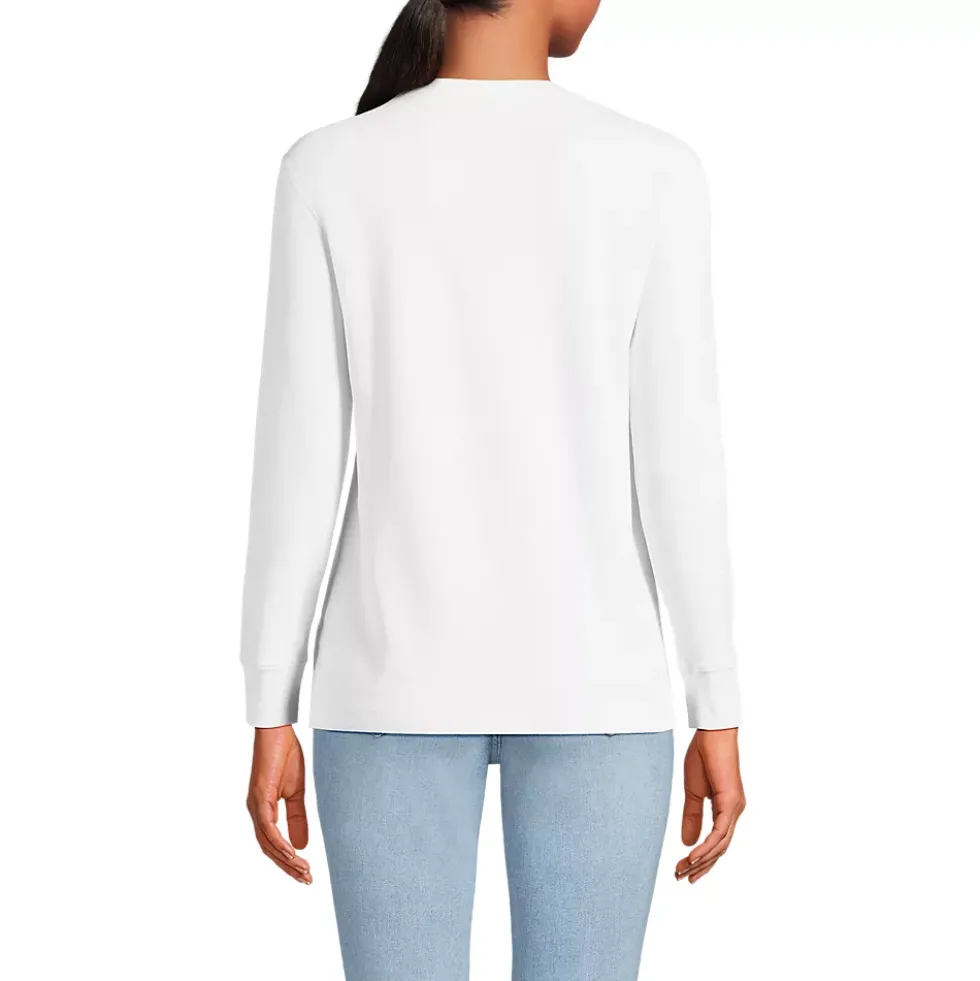 Women's Cotton Relaxed Long Sleeve Crew Neck