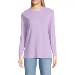 Women's Cotton Relaxed Long Sleeve Crew Neck