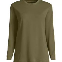 Women's Cotton Relaxed Long Sleeve Crew Neck