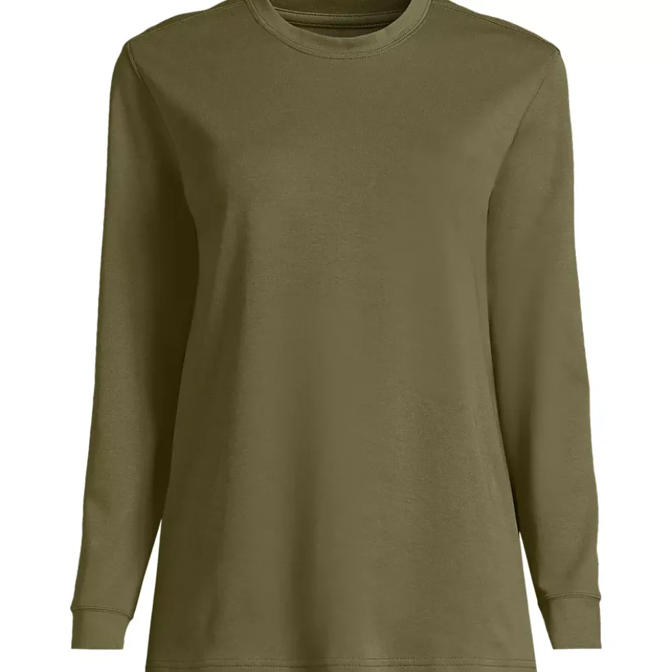 Women's Cotton Relaxed Long Sleeve Crew Neck