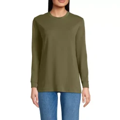 Women's Cotton Relaxed Long Sleeve Crew Neck