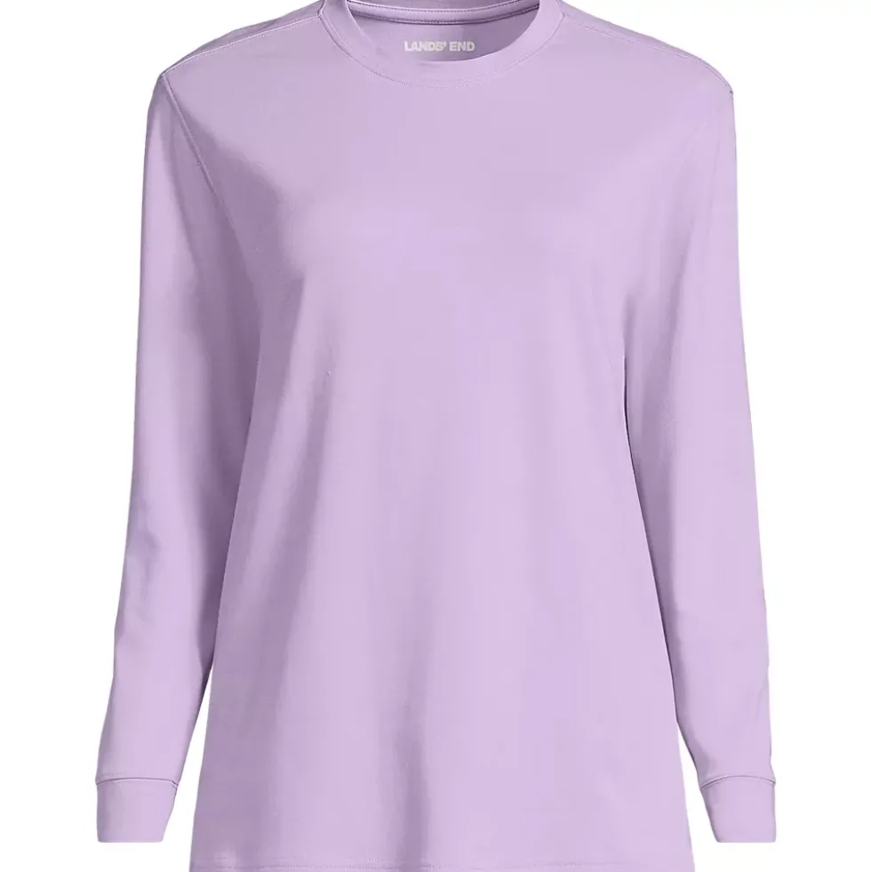 Women's Cotton Relaxed Long Sleeve Crew Neck