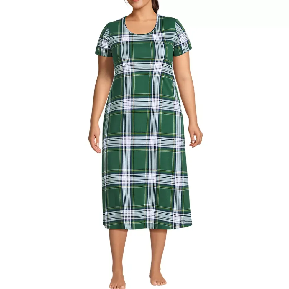 Women's Cotton Short Sleeve Midcalf Nightgown