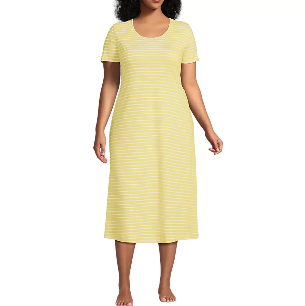 Women's Cotton Short Sleeve Midcalf Nightgown
