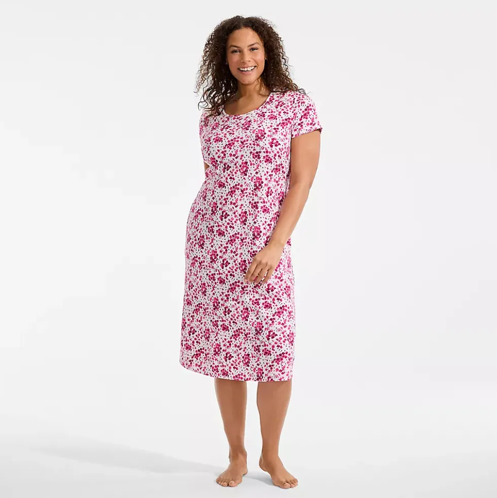 Women's Cotton Short Sleeve Midcalf Nightgown