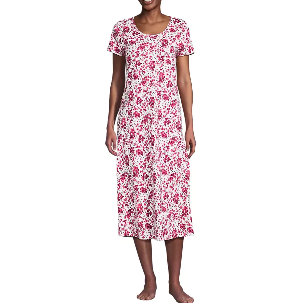 Women's Cotton Short Sleeve Midcalf Nightgown
