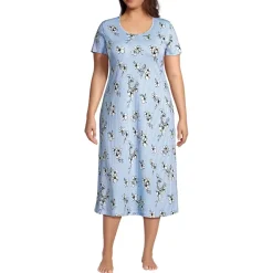 Women's Cotton Short Sleeve Midcalf Nightgown
