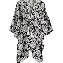 Women's Cotton Tie Front Kimono Cover Up