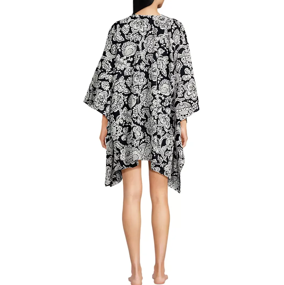 Women's Cotton Tie Front Kimono Cover Up