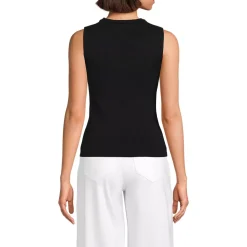Women's Cotton Viscose Braided Neck Tank Sweater