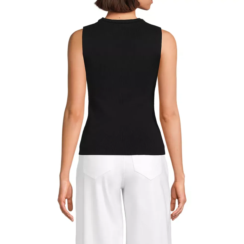 Women's Cotton Viscose Braided Neck Tank Sweater