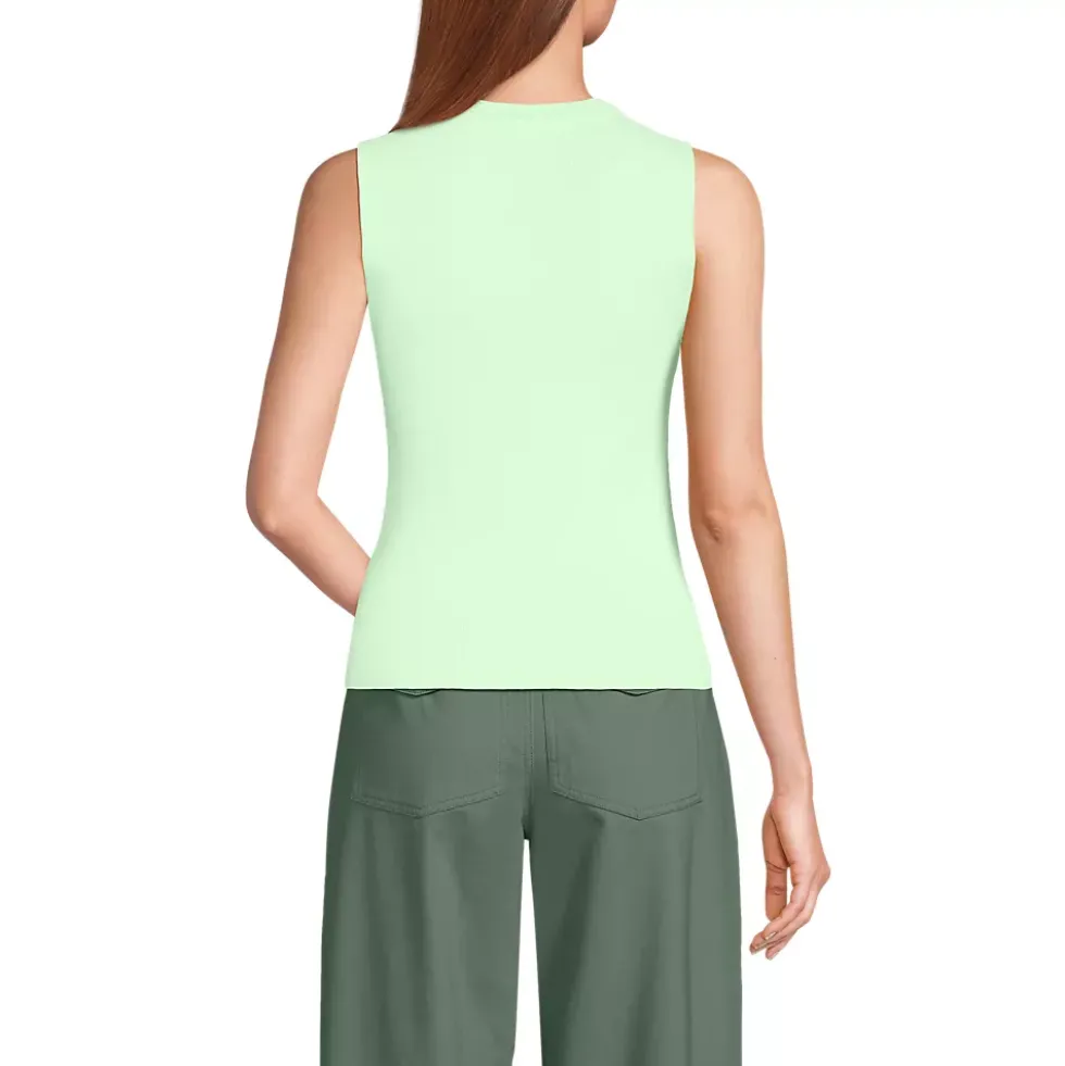 Women's Cotton Viscose Braided Neck Tank Sweater