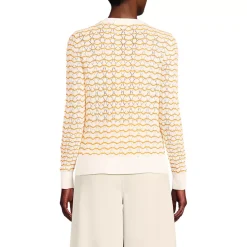 Women's Cotton Viscose Button Shoulder Modern Crew Sweater