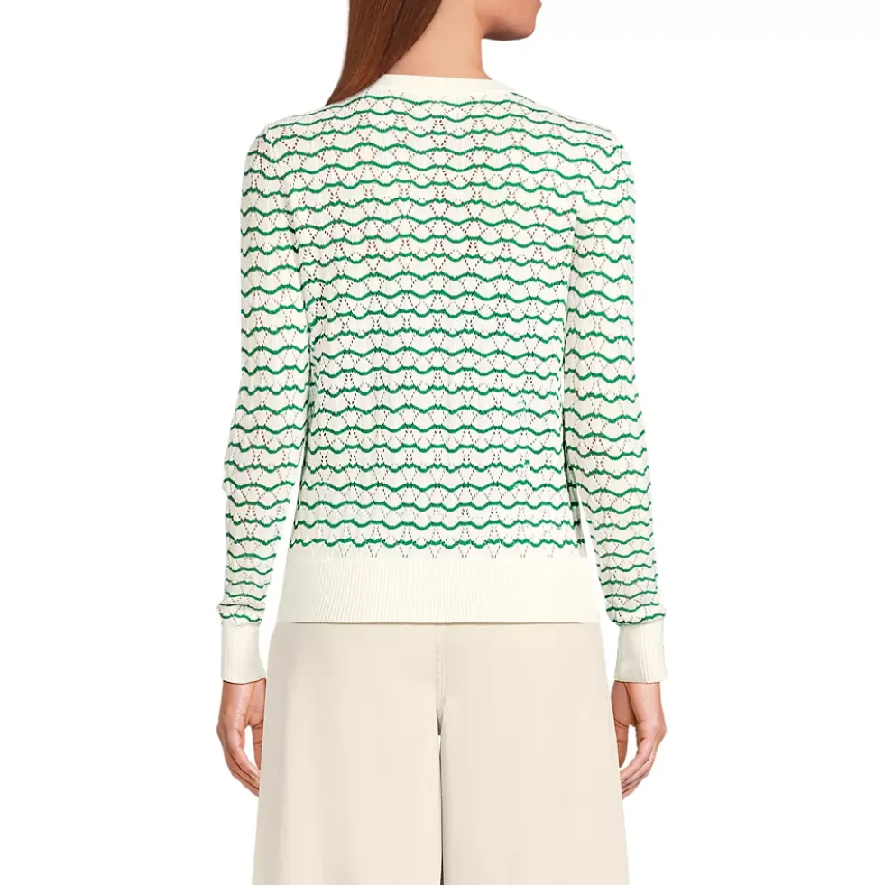 Women's Cotton Viscose Button Shoulder Modern Crew Sweater