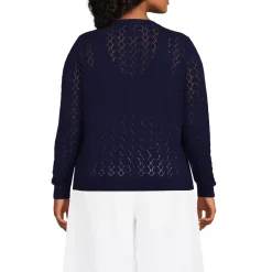 Women's Cotton Viscose Button Shoulder Modern Crew Sweater