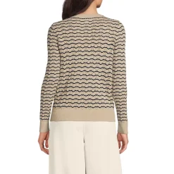 Women's Cotton Viscose Button Shoulder Modern Crew Sweater