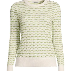 Women's Cotton Viscose Button Shoulder Modern Crew Sweater