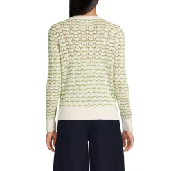 Women's Cotton Viscose Button Shoulder Modern Crew Sweater