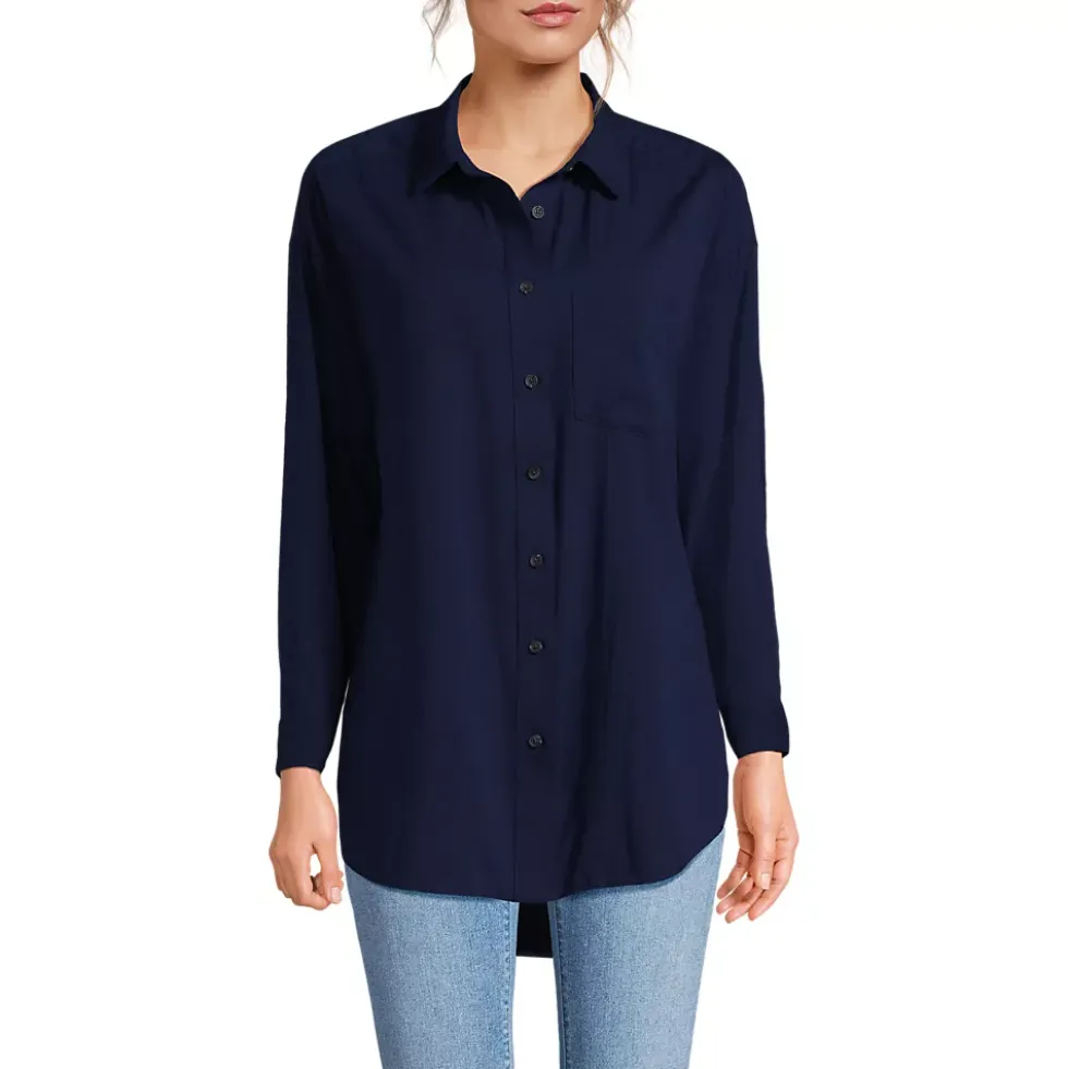 Women's Cotton Voile Billowy Oversized Shirt