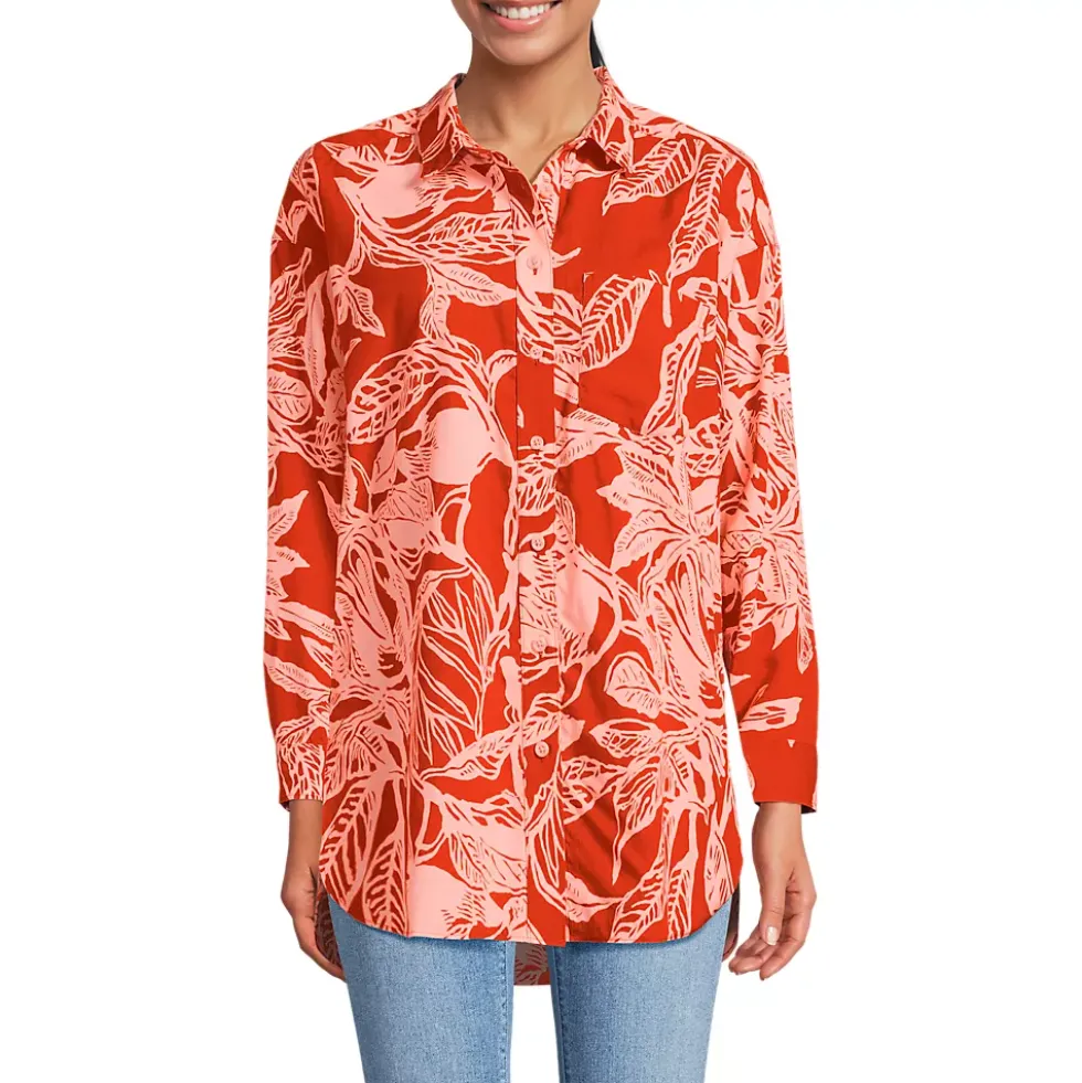 Women's Cotton Voile Billowy Oversized Shirt
