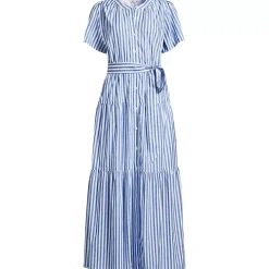 Women's Cotton Voile Button Front Maxi Dress