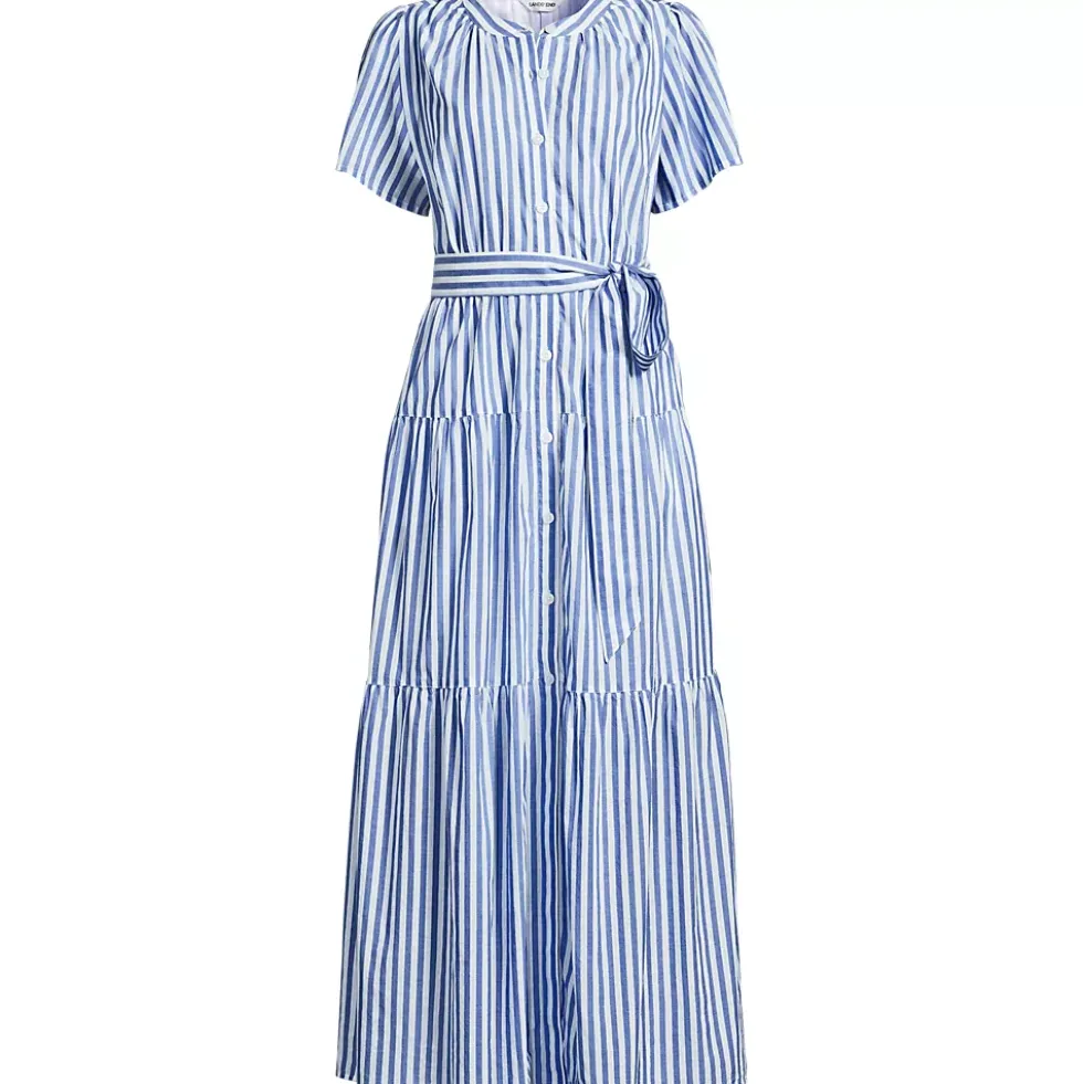 Women's Cotton Voile Button Front Maxi Dress
