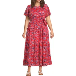 Women's Cotton Voile Button Front Maxi Dress