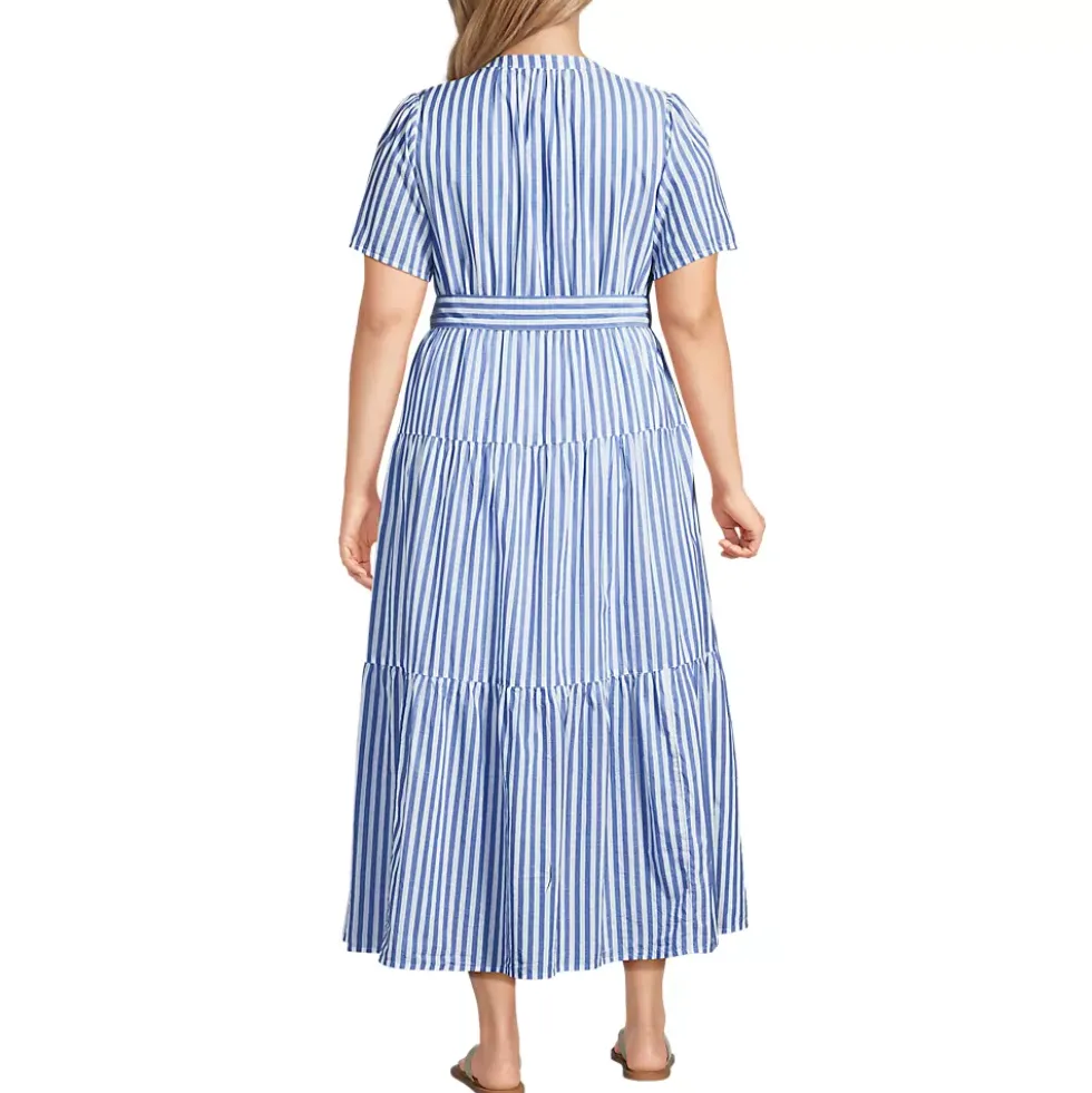 Women's Cotton Voile Button Front Maxi Dress