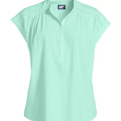 Women's Cotton Voile Drop Shoulder Short Sleeve Top