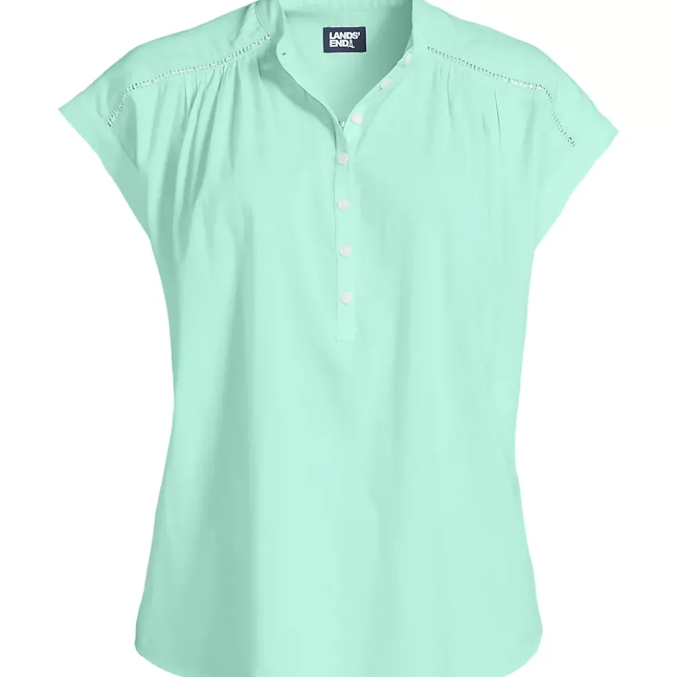 Women's Cotton Voile Drop Shoulder Short Sleeve Top