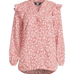 Women's Cotton Voille Ruffle Front Blouse