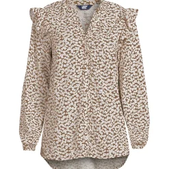 Women's Cotton Voille Ruffle Front Blouse