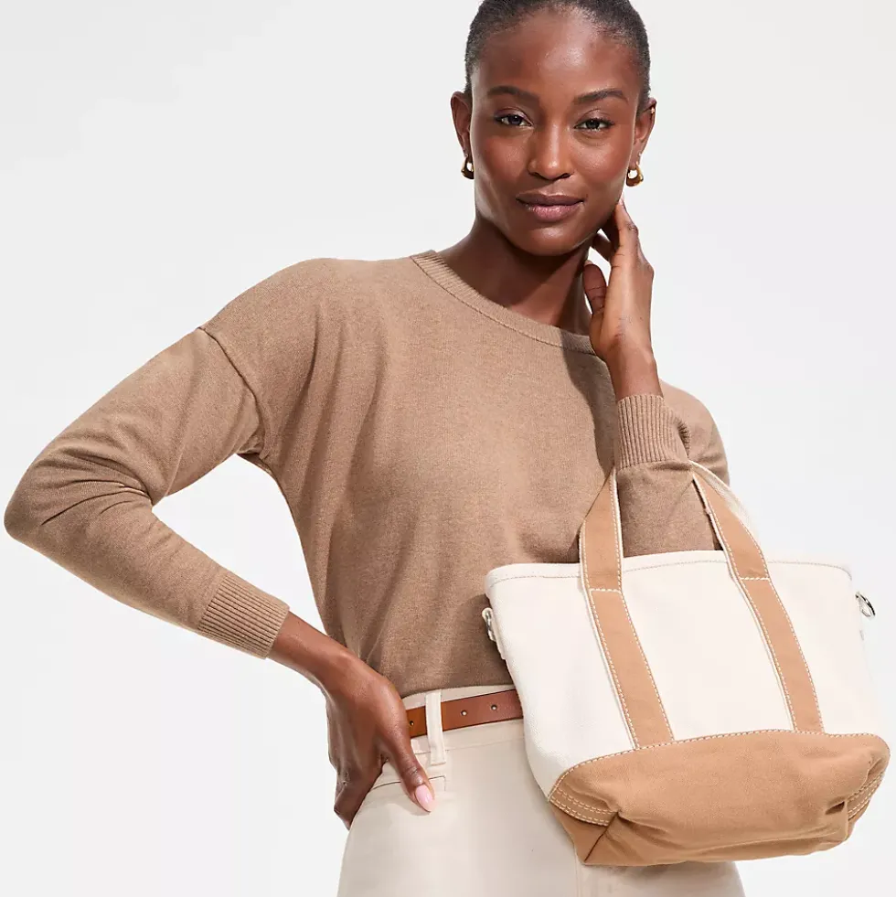 Women's Cotton Wedge Crew Neck Sweater