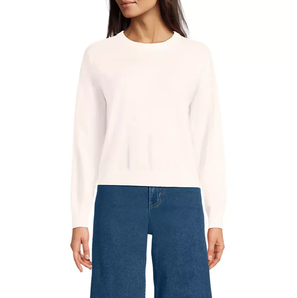 Women's Cotton Wedge Crew Neck Sweater