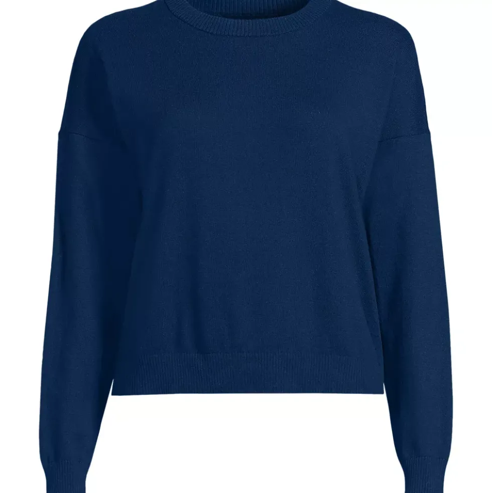 Women's Cotton Wedge Crew Neck Sweater